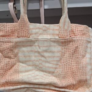 Vince Camuto Cream and Peach Tote Bag